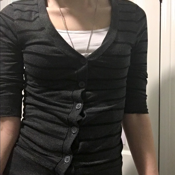 Black striped cardigan - Picture 2 of 7